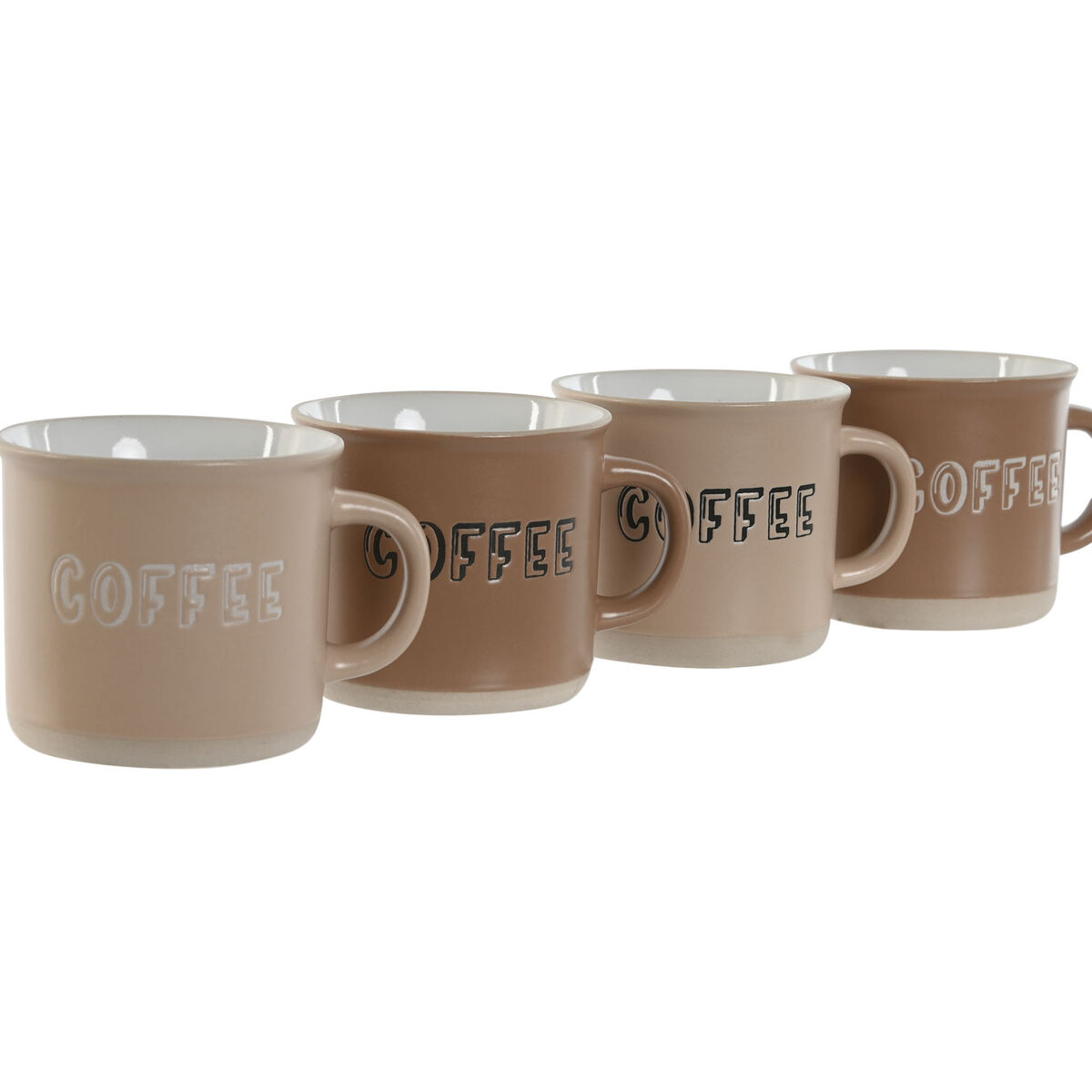 Dele kaffekopsæt Home ESPRIT Brun Stentøj 180 ml